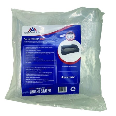 AMERICAN BUILT PRO Tub Protector, 60 in x 36 in x 1416 in Poly Reuseable with foam bottom TPP6030 P1